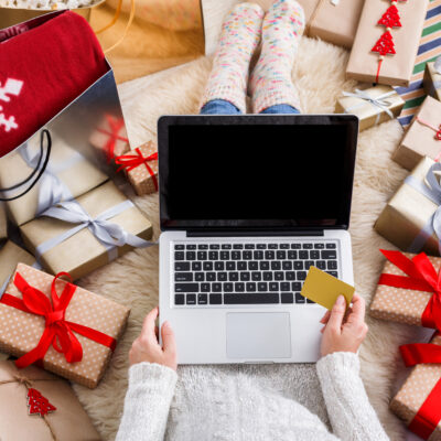 presents and laptop