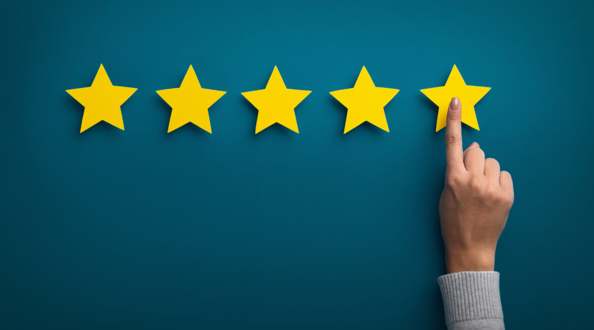 5 stars signifying a positive customer experience